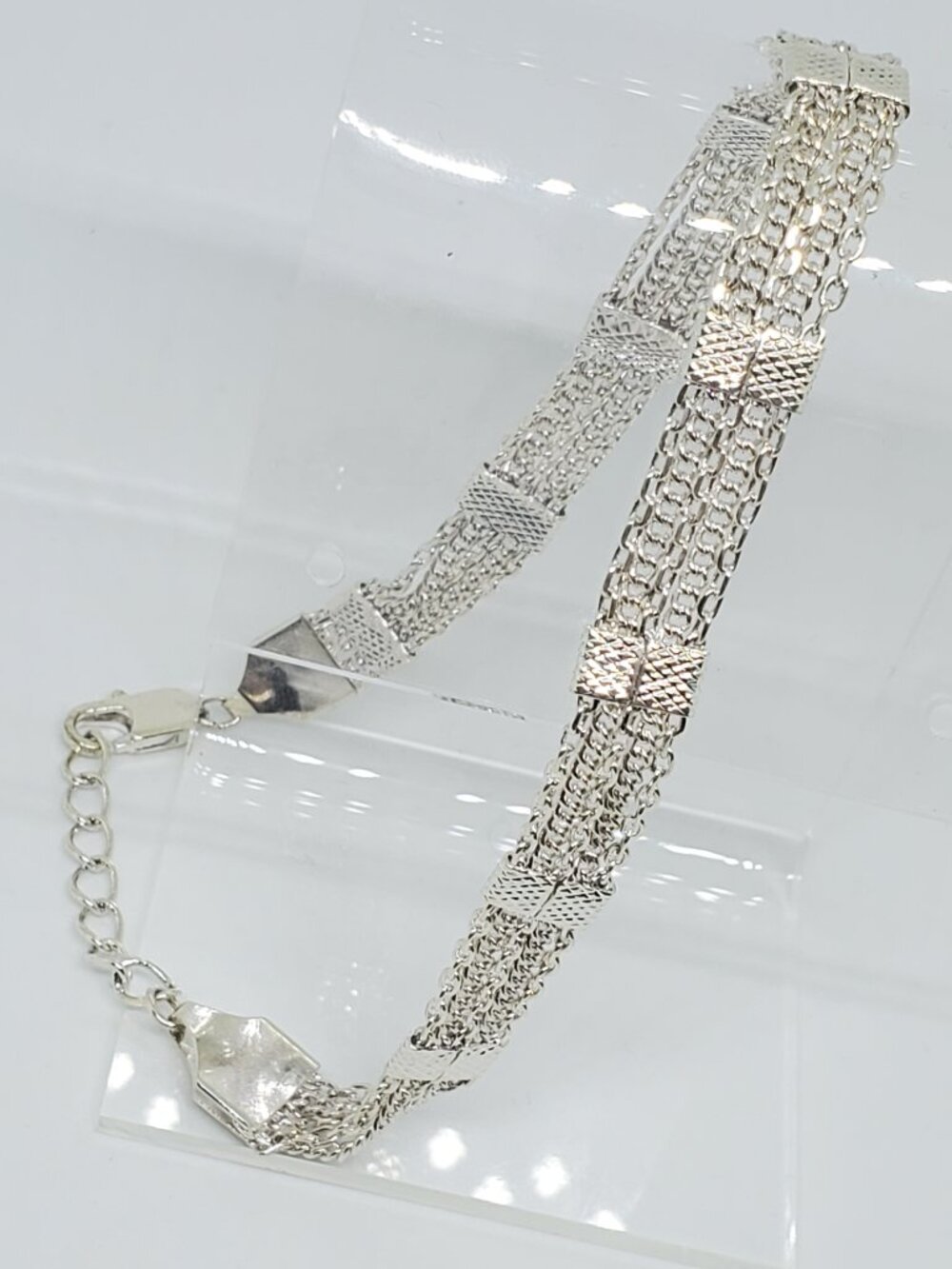 Beautiful Dressy and Elegant Silver Five (5) Chain Linked Bracelet or Anklet